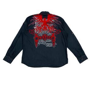 Attitude Gold Redemption Y2K Long Sleeve Button Up Shirt Men's 2XL
